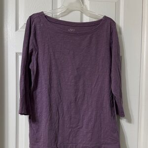 LOFT Women's Long Sleeve Tee in Rich Purple
